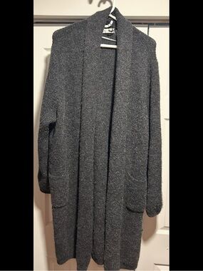 Ava & Viv Dark Gray Open-Front Long Cardigan